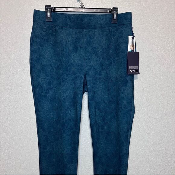 NYDJ Modern Legging Pull on Jeans Cheshire Hill Dark Teal Green Size 8 NWT $99 - Picture 4 of 11